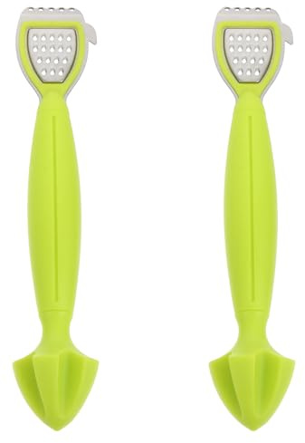 Toyvian 2 Ralladores de Limón y Frutas Inoxidables Verdes Exprimidores Prácticos para Cocina Doméstica Multiusos para Rallar y Exprimir Cítricos Fáciles de Limpiar y Usar