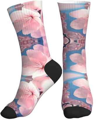 PQruop Chaussettes de sport tubulaires en polyester avec imprimé fleurs de cerisier roses, adaptées pour le sport et le quotidien, 2 Noir-2, Taille unique