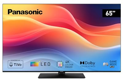 Panasonic TB-65W61AEZC, Serie W61 65 pollici, Smart TV LED 4K Ultra HD, TiVo, Dolby Vision e Atmos, Game Mode Plus, Controllo Vocale Alexa e Google, Nero