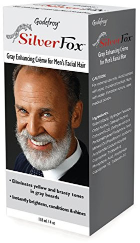 Godefroy Silver Fox Men's Silver And Gray Beard Brightener For Caucasian Hair Types, 3 Fluid Ounce