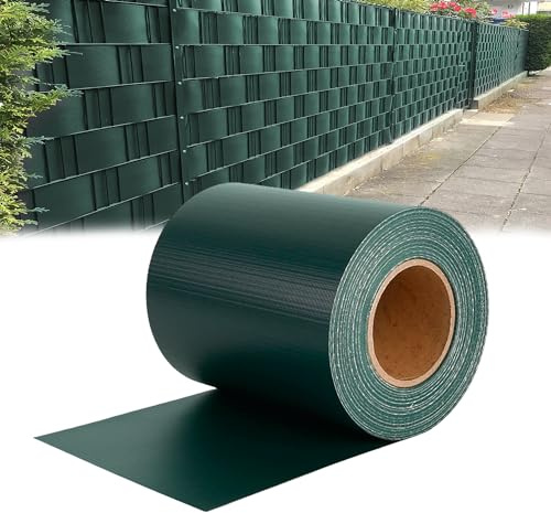 LARS360 65m x 19cm PVC Paravent Brise Vue visuelle Protection Vent Soleil Protection Résistant aux intempéries Lanière pour palissade Cloture Balcon, Couleur Vert