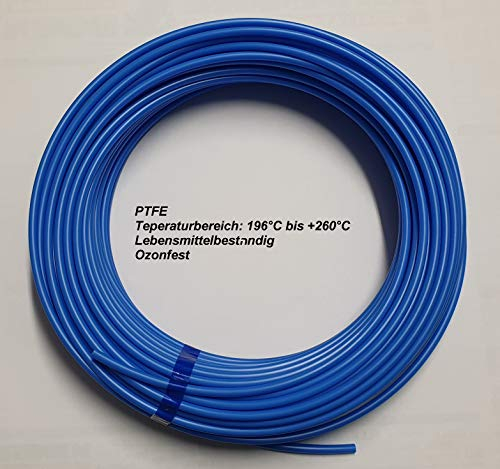 Teflonschlauch Ø 10x8 blau 50 Meter PTFE bis +260°C Pneumatik- Druckluftschlauch außentoleriert