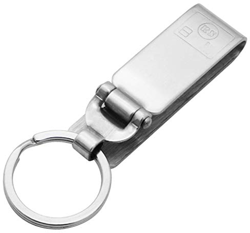 Ocobudbxw Anti-Lost Keychain Heavy Duty Stainless Steel Belt Keyring Key Holder Key-Clip Detachable