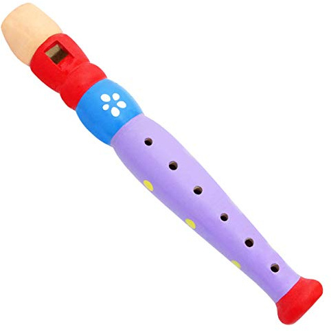 Keepdrum Flöte aus Holz Kindegerechtes Musik-Spielzeug für Kinder Lila