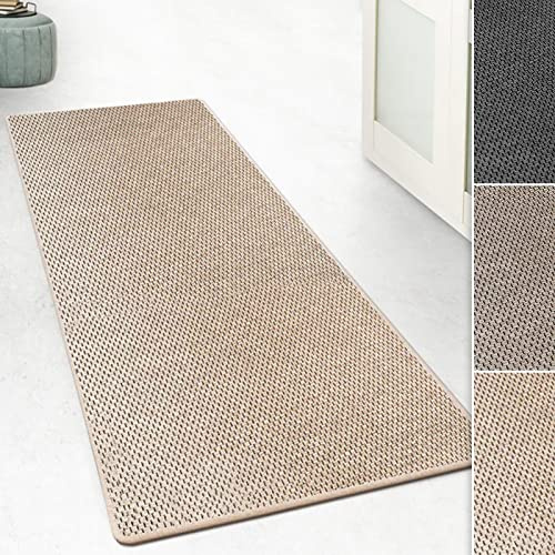 Floordirekt Tappeto passatoia Kalkutta Effetto sisal, Motivo: Occhio Tigre, per corridoio, passatoia per corridoio, 66 x 100 cm (Beige, 6 x 100 cm)
