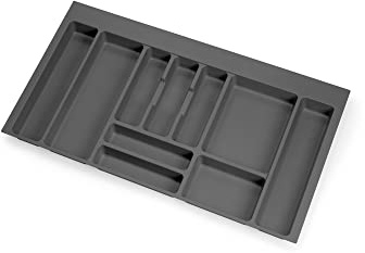 Solmer LTD Optima Cutlery Tray Inserts Kitchen Drawers Grey Plastic Various (900mm = A-818 x P-424mm)