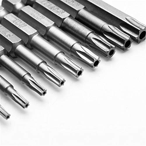 1 Satz mit 12 Stück Torx-Schraubendreher-Bitsatz 1/4 Zoll Sechskantschaft T5/T6/T7/T8/T9/T10/T15/T20/T25/T27/T30/T40 Magnetic Star Torx Sicherheit Elektrischer Schraubendreher Drill Bit Tool Kit