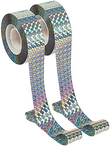 Goomp Nastro Repellente Antiuccelli,2 Pezzi Nastro Riflettente per Uccelli Nastro Olografico Riflettente Repellente Nastro Deterrente Protezione contro Piccioni e Altri Volatili