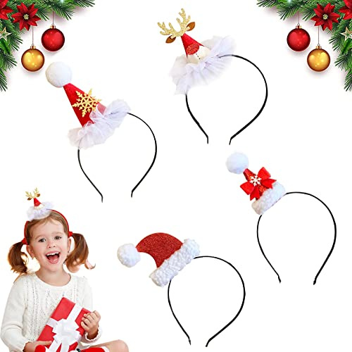 Weihnachts Haarreif, 4/10 Stück Weihnachts Haarschmuck, Rentier Haarreif, Kopfschmuck Weihnachten, Weihnachts Kostüm Zubehör, Christmas Decorations, Weihnachten Deko, Weihnachten Photo Booth Props