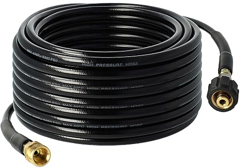 vhbw 30 m Verlängerungsschlauch kompatibel mit Kränzle Hochdruckreiniger mit M22 x 1,5 Gewindeanschluss Schwarz | Hochdruckreiniger mit Anschluss M22x1,5 schwarz
