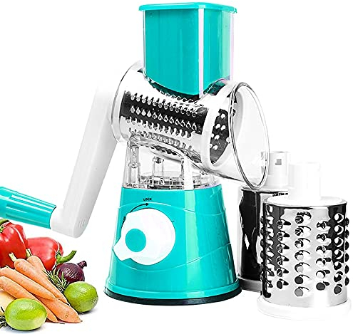 Cfty Manuelle Gemüseschneider Slicer Küchenzubehör Multifunktionale Runde Kartoffelkäsekäse Chopper-Glappe(Blue)