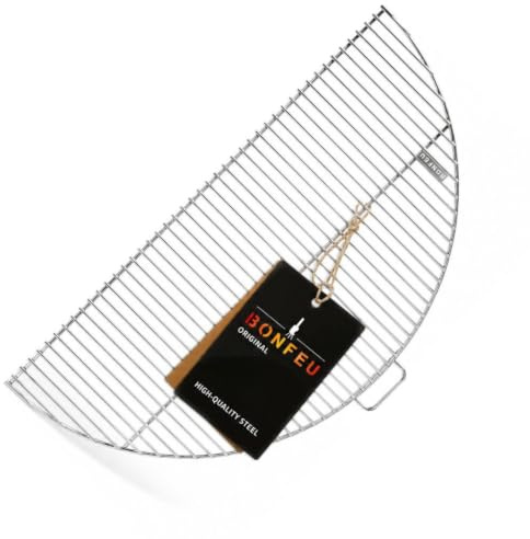 BonFeu BonGrill Grillrost aus verzinkter Stahl - Plancha Grillplatte - Grillplatte Gasgrill, Plancha Gasgrill, Plancha Grill - Grillmatte für Feuerschale, Feuerkorb und Gartenkamin - ½ Ø60cm