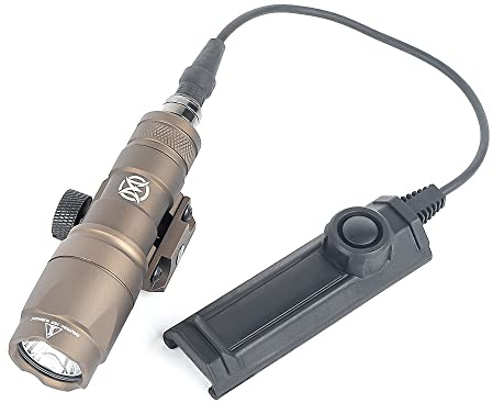 SBGJMY M300A Torcia compressa 600 lumen,torce e installazioni,Lampada da ricognizione a doppio interruttore per ferroviario da 20 mm peatine (abbronzatura)