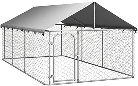 Gabbia per Cani da Esterno con Tetto 400x200x150 cm