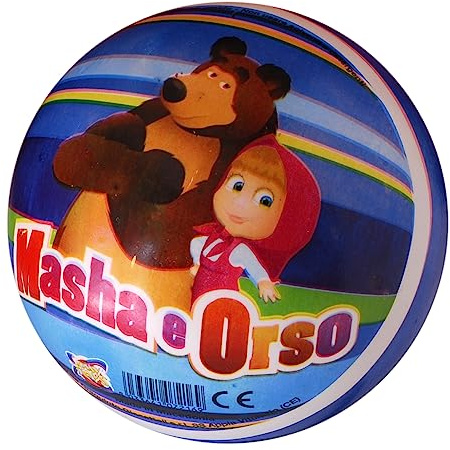 CUCUBA Wassergummiball Volley Handball Wasserball für Training oder Spiel Durchmesser 17 cm (Mascha und der Bär)