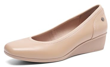 DREAM PAIRS Female Lace-Up Comfortable Fashion Shoes SDPU2418W,Size 5,Nude-Pu,SDPU2418W
