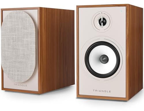 Triangle - BOREA BR03 Connect Active Speakers - Bluetooth Bookshelf Speakers with 2x 60W Amplifier - HD Audio - PHONO/Turntable TV Arc & USB Inputs - 206 x 360 x 314 mm - Oak (Pair)