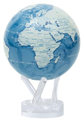 MOVA Globus, Himmelblau und Weiß 6 mit Sockel, solarbetriebener drehbarer Globus, einzigartiges Geschenk und Heim- oder Schreibtischdekoration für Männer, Frauen, Kinder