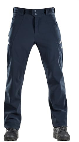 M-Tac Herren Taktische Softshell Hose Winter, Warme Militärische Cargohose, Wasser- & Winddicht, Atmungsaktive Outdoor Thermohose mit Fleece, Softshell Wanderhose, Dark Navy Blue, M