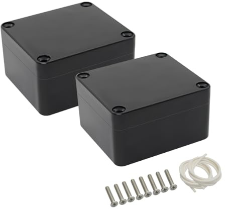 LeMotech Projekt Box ABS Kunststoff Verteilerkasten IP65 Wasserdicht Elektrische Boxen Universal Gehäuse Schwarz Außengröße 63x58x35m(2 Stück)