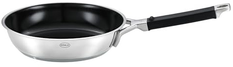 RÖSLE SILENCE PRO ProCeraPlus stekpanna Ø 28 cm, non-stick och robust – värmebeständig upp till 260 °C, keramisk tätning, 18/10 rostfritt stål, silverfärger/svart, 51 x 29,5 x 9,5 cm