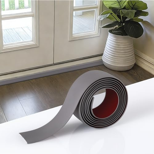 Self Adhesive Vinyl Floor Transition Strip, PVC Door Strip Threshold Bar Door, Laminate Floor Flat for Flooring Edge Trim Grey Wood Joining Flooring Edge Trim Grey 5cmX2m(1.96in, 6.5FT)