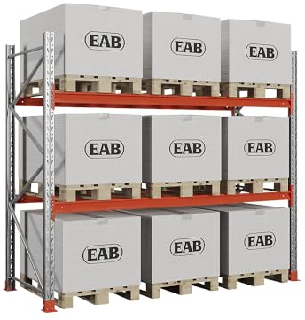 Kaiser + Kraft Palettenregal Space | Verzinkt/orange, HxBxT 2500 x 2930 x 1100 mm, Fachlast 1650 kg, Grundregal