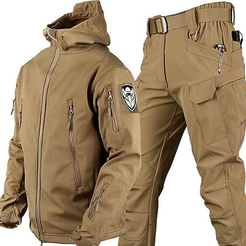 PRMTYUP Taktische Jacke Und Hose FüR Herren, Armee-Kampfanzug-Sets, wasserdichte Tarnuniform, MilitäRische Taktische AnzüGe, KampfanzüGe FüR Herren, Jagdbekleidung FüR Herren,03,L
