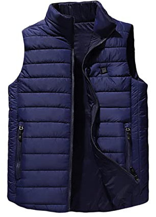 HAOLEI Beheizbare Weste Herren Leichte Aus Baumwolle, 4 Zonen Heizweste Unisex Elektrische Thermoweste Mit Taschen, Daunenweste Warme Dicke, Sale Steppweste Neue Outdoor Heated Vest Intelligente