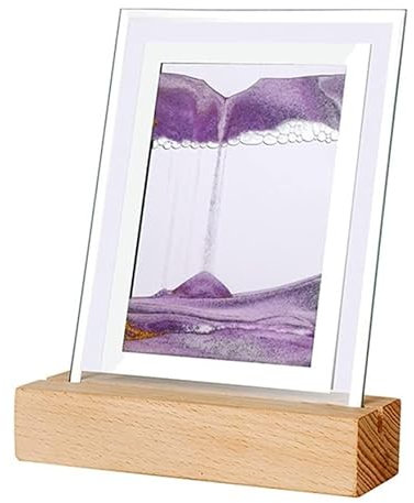 JQQJZLC Veilleuse 3D en sablier, Lampe de Table d'art de Sable en Mouvement, Peinture de Sable Qui coule en Mouvement, Lampes de Chevet en sablier USB, Ornement de Sable Qui coule en Paysage pour la