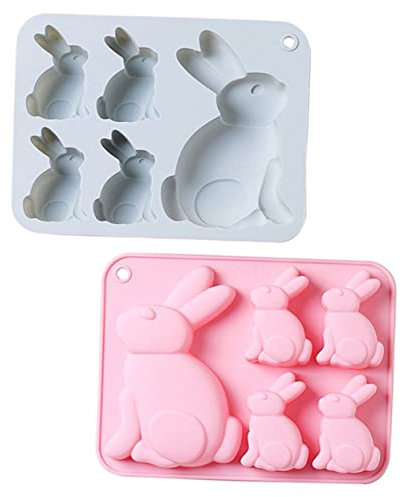 Ciieeo Easter Silicone Molds for Chocolate Baking Bunny Cake Mold Set Non-Stick Easy to Clean for Parties Homes