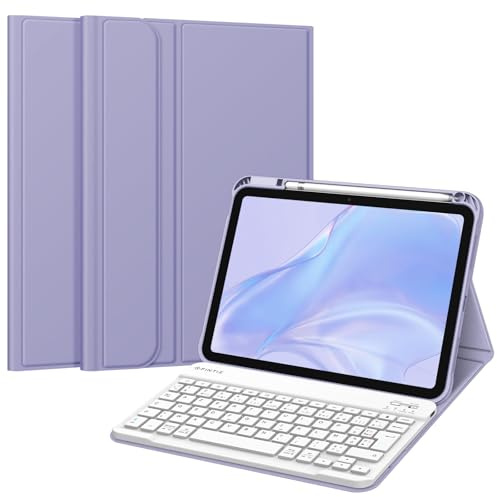 FINTIE Clavier pour iPad A16 11 2025 11e Gen & iPad 10e Gen 10.9 2022 | Étui avec Clavier AZERTY sans Fil Bluetooth, Coque Multi-angle avec Emplacement Stylet, Lilas