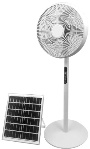 Dimensione Elettronica S.R.L. Ventilatore a piantana Mistral solare con batteria motore DC Brushless 3 velocità con telecomando
