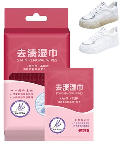 Travel Stain Remover For Clothes - Down Jacket Cleaning Wipes,Individually Wrapped Fabric Cleaner Cloth Towel For Shoes Carpets Bathroom Home Hotel Gym