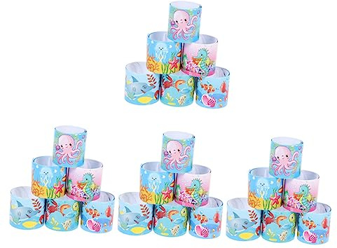 KICHOUSE 40 pièces Bracelets à Claquer pour Garçon Fille Lot de PVC avec Design de Accessoires Colorés pour Fêtes et