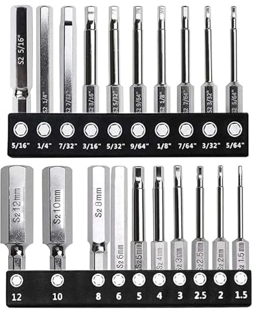 WATERBELINE Punte esagonali, versatile set di 20 punte magnetiche con 20 punte assortite placcate e a bassa resistenza magnetica