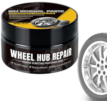 Car Wheel Scratch Repair Polish, Felgenpolitur, Felgenkratzer-Entferner Reparaturpaste, Kratzer an Felgen Entfernen, Kratzerentferner für Autofelgen, 80g Autofelgen-Staubreiniger mit Schwamm (1)