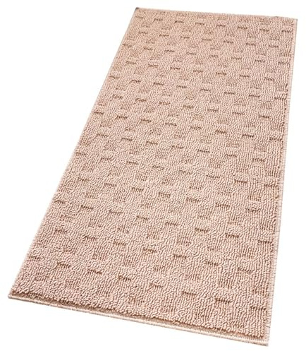 emmevi Tappeto Bagno Morbido Assorbente Antiscivolo 3D Intrecciato Scendiletto Lavabile 45x75 Cm Salmone