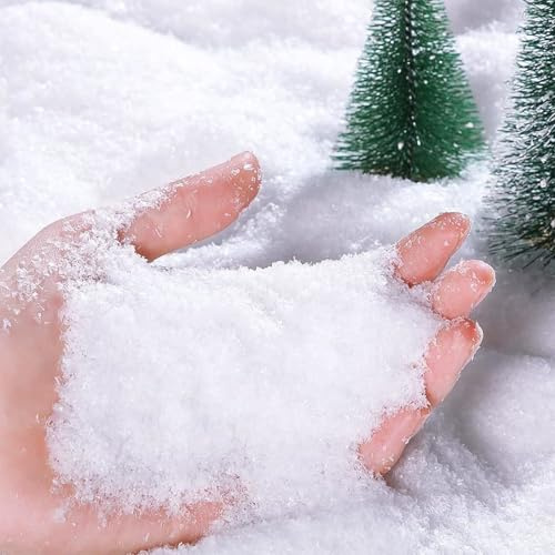 CYMYGS 100g Christmas Artificial Fake Snow Flakes Decorative, Artificial Snow Decorations, Snowflakes for Crafts Xmas Party Decor Holiday Winter Decor Christmas Tree Decorations