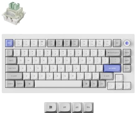 Keychron Q1 HE 8K Kabelgebundene Tastatur mit Magnetschaltern, Vollmetallgehäuse mit PBT-Tastenkappen (QWERTY US) Hot-Swappable Ultra-Fast Lime Magnetic Switch für Mac, Windows und Linux - Weiß