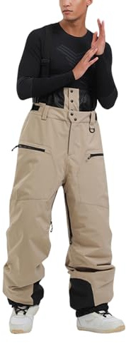 ZRYAZQ Skihose Herren Wasserdicht Baggy mit Träger Snowboardhose Herren Gefüttert Warm Cargo Schneehose Winter Hosenträger Atmungsaktiv Ski Hosen Männer Weit Thermo Skihosen Lang Latzhose Schneehosen
