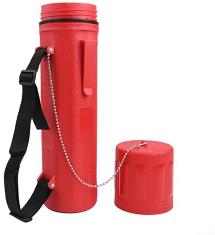 Tube de rangement pour tige de soudage, support d'électrode étanche en ABS rouge, 35,6 cm, avec sangle de transport et chaîne de couvercle
