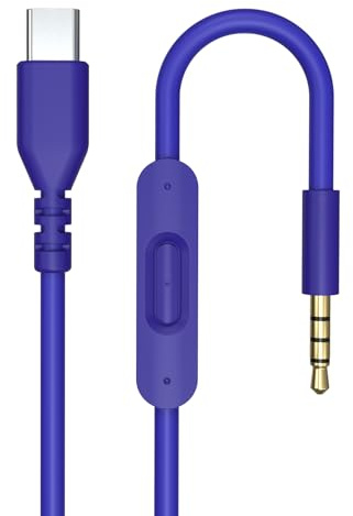 Zosvoses USB C Solo 4 Audio Cable, Solo 3 Replacement 3.5mm Aux Cord with Inline Mic Control Compatible with Beats Studio Solo Pro Detox Mixr Executive Pill Headphones to iPhone 17/16 (Blue)
