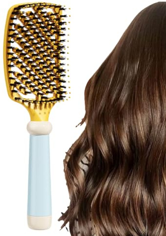 Cepillo de Cabello de Cerdas,Cepillo de Masaje Suavizante y Desenredante para el Pelo | Para Alisar El Pelo,Para Cardado Estilizado de Rizados Cepillado Viaje Salón Peluquería Hogar Dormitori