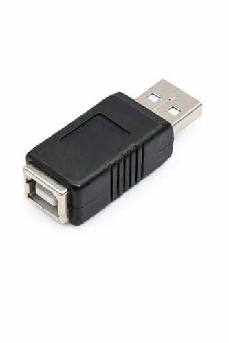 Harrista USB Type-A hane till USB Type-B hona adapter – USB 2.0 skrivaradapter för PC, USB A till USB B-omvandlare, svart