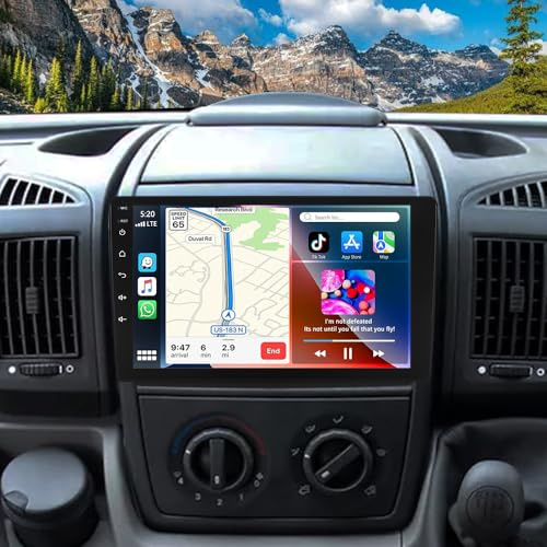 Android15 Car Stereo Radio for 1Din Fiat Ducato Peugeot Boxer Citroen Relay | 4+64GB Peugeot Boxer Radio, 9 IPS Wireless CarPlay Android Auto, Bluetooth 5.4 WiFi 6, GPS Navi, DSP, FM/RDS HD Camera