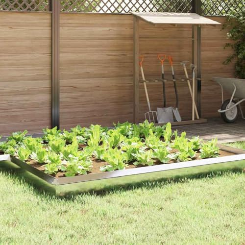 Edelstahl Schneckenzaun 4-teilig für den Garten, Metall-Schneckenzaun 4 Stück mit den Maßen 100 x 3 x 25 cm