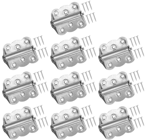COHEALI 10 Pièces Charnières à Ressort en Acier Inoxydable pour Portes de Moustiquaire et Armoires, Fermeture Automatique, du Bruit, Installation Facile pour Usage Extérieur Cuisine