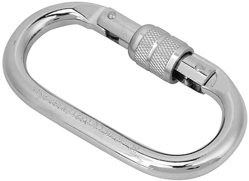 MALAYAS - Climbing Carabiners, Locking Carabiner Clip O-Shaped 25KN Rock Climbing Carabiner Hook with Screwgate for Climbing, Rappelling, Hammocks, Dog Leash, Water Bottle (1 PCS)