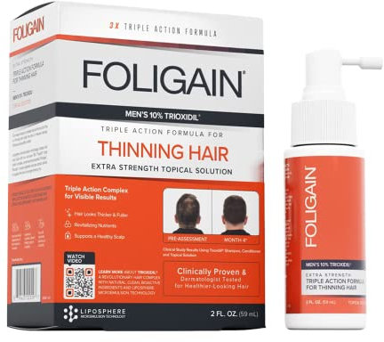 Foligain Mens HAIR REGROWTH TREATMENT with 10% Trioxidil 2 oz